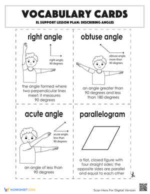 Vocabulary Cards: Describing Angles