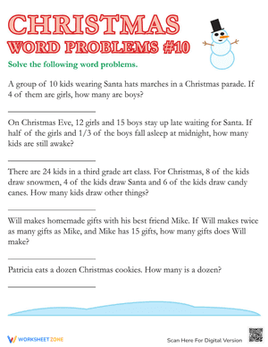 Christmas Word Problems #10
