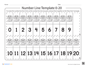 Number Line Template 0-20