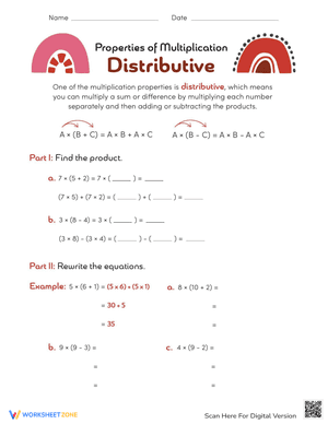 Properties of Multiplication: Distributive