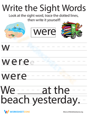 Write the Sight Words: "Were"