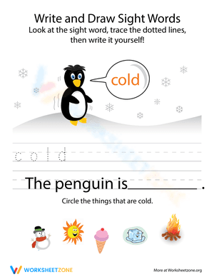 Write and Draw Sight Words: Cold