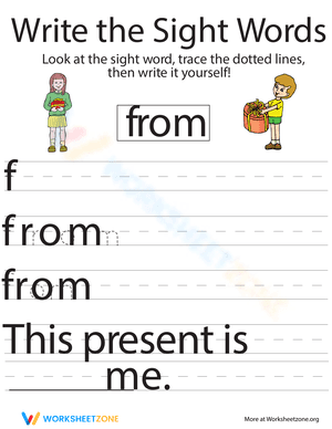 Write the Sight Words: "From"