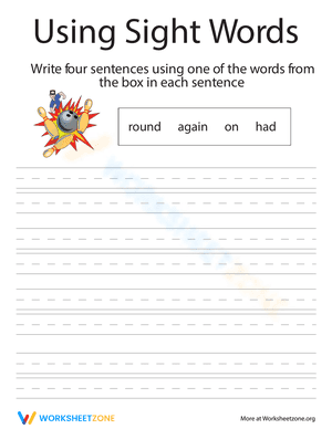 Using Sight Words: Round, Again, On, Had