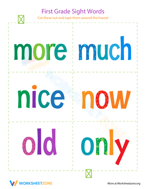 First Grade Sight Words: More to Only