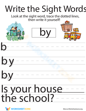 Write the Sight Words: "By"