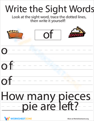 Write the Sight Words: "Of"