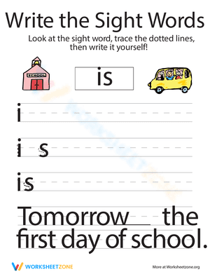 Write the Sight Words: "Is"