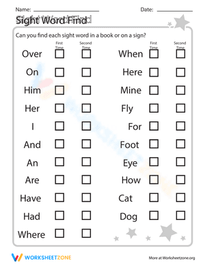 Sight Word Find