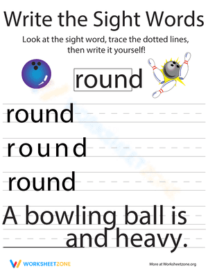 Write the Sight Words: "Round"