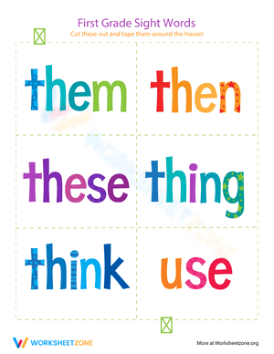 First Grade Sight Words: Them to Use
