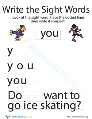 Write the Sight Words: "You"