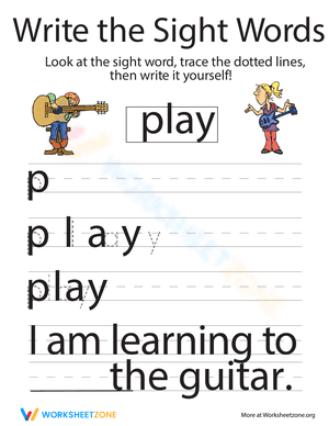 Write the Sight Words: "Play"