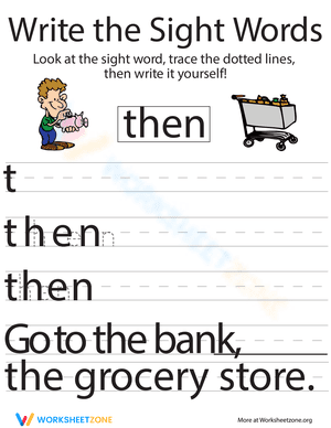 Write the Sight Words: "Then"