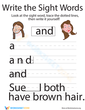 Write the Sight Words: "And"