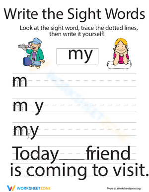 Write the Sight Words: "My"