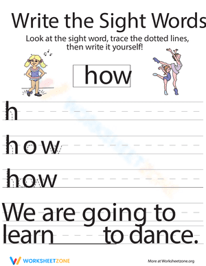 Write the Sight Words: "How"