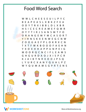 Picture Word Search with Food