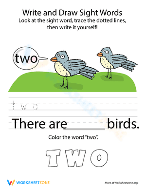 Write and Draw Sight Words: Two