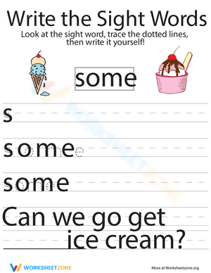 Write the Sight Words: "Some"