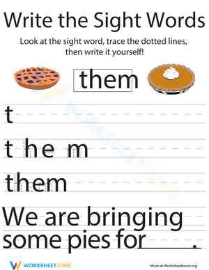 Write the Sight Words: "Them"