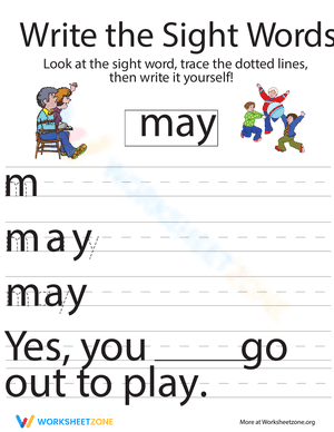 Write the Sight Words: "May"
