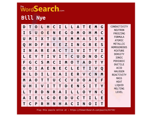 The Word Search Bill Nye