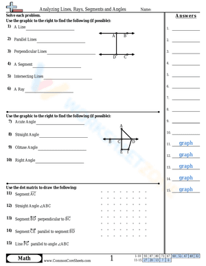 Analyzing Lines, Rays, Segments And Angles Worksheet