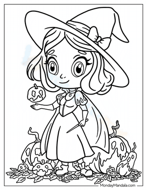 Witch Snow White Disney Halloween Coloring Sheet