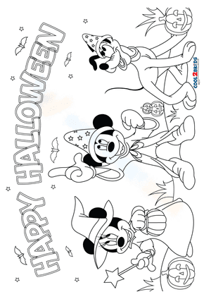 Disney Halloween Characters Coloring Pages