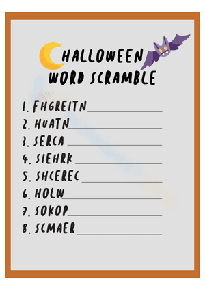 Halloween Word Scramble 4
