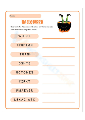 Halloween Word Scramble 15