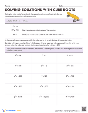 Finding solutions to equations containing cube roots