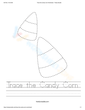 Trace the candy corn worksheet