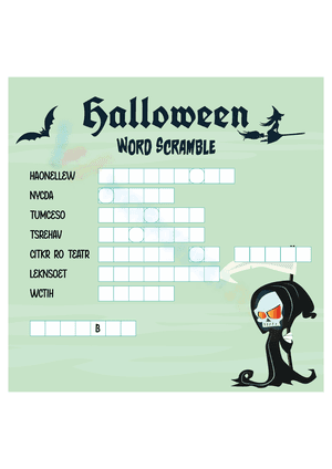Halloween Word Scramble 3