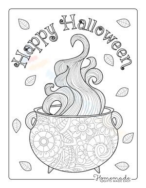 Happy Halloween Cauldron Zentangle