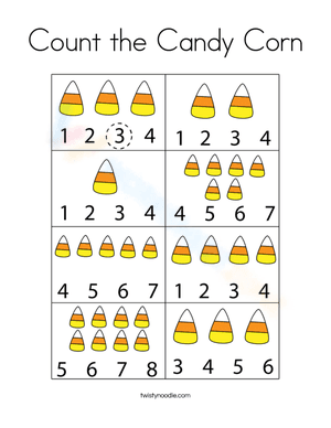 Count the Candy Corn Worksheet