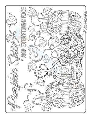 Pumpkin Coloring Page for Adults