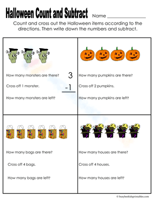 Halloween Count and Subtract 2