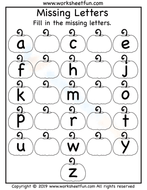 Lowercase Missing Letters 2