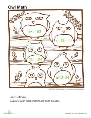 Owl Halloween Math