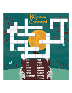 Creepy Halloween Crossword For Kids