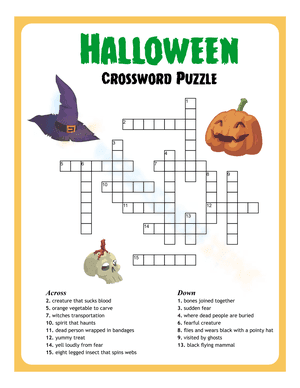 Happy Halloween Crossword For Kids