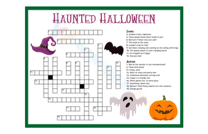 Crossword Puzzles For Halloween Printable