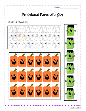 Halloween Fractional Parts of a Set 5