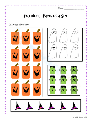 Halloween Fractional Parts of a Set 2