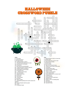 Halloween Crossword Puzzles Creepy