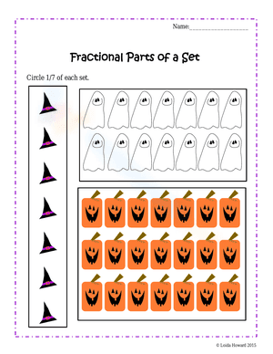 Halloween Fractional Parts of a Set 6