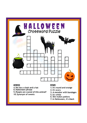 Halloween Crossword For Beginners