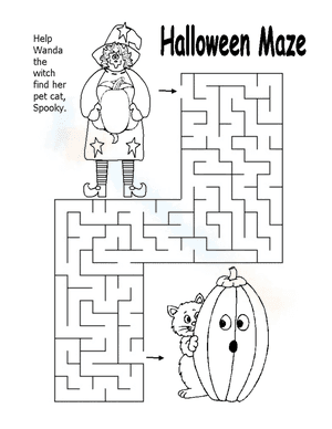 Witch Maze Coloring